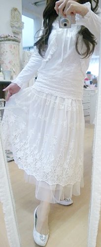 ギュピール＆チュール 天使のティアードふんわりスカート