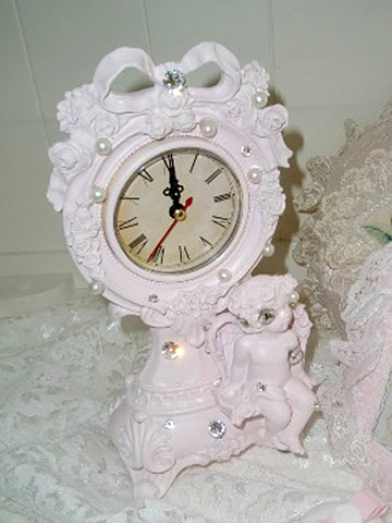 ラグジュアリー・コレクション リボンとバラと天使の置時計
